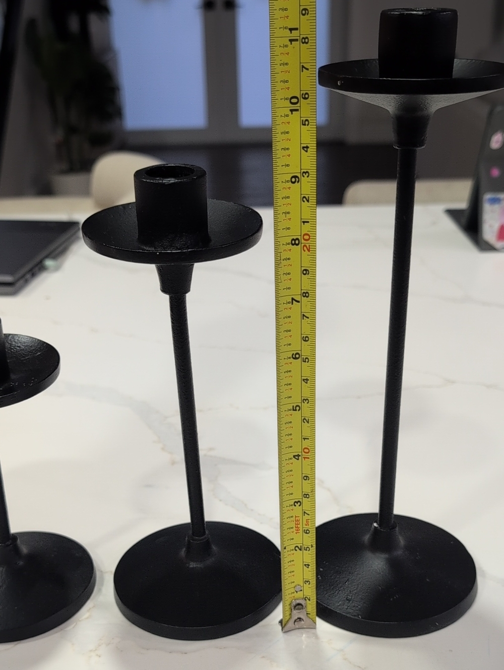 Hearth & Hand Black Metal Taper Candle Holder Set of 3 - Picture 3 of 4